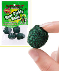 Sour Pickle Balls Intense Candies With A Pungent Sour Pickle Flavor