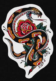 Traditional Flash Kiyo Tawara Photo Traditional Tattoo Tattoos Traditional Snake Tattoo