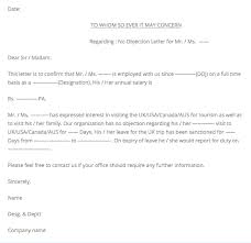 View our sample letter for visa application and get our specialized help. Ultimate Guide To No Objection Letter For Tourist Visa Visa Reservation