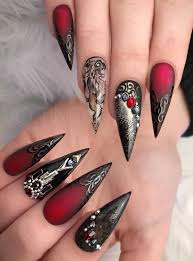 ¡modelos tan únicos como vos! Pin De Ana Clara Negreiros En Nails Arte De Unas De Halloween Unas Rojas Y Negras Arte De Unas Negras