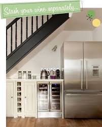 Fridge And Drinks Fridge Under Stairs Kitchen Under Stairs Stairs In Kitchen Grey Painted Kitchen