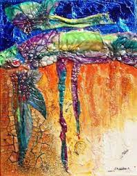Tyvek When Touched With Heat Can Create Some Awesom Texture For This Acrylic Painting Art Quilts Fabric Art Textile Art
