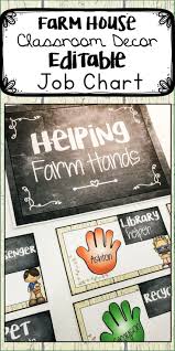 Farmhouse Classroom Decor Daily Classroom Jobs Chart Editable Classroom Jobs Job Chart Classroom Job Chart