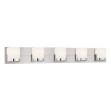 The aiden led vanity light by hinkley lighting is a simplistically designed and undeniably beautiful horizontally oriented vanity light, suitable for use in damp locations such as bathrooms. 5 Light Bathroom Lights