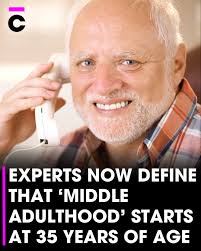 According to the American Psychological Association, middle adulthood  officially starts at 35. Yep, 35... 😳 So, if you thought you had more time  before hitting middle age, think again. 😢😭