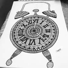 Do you love filling up the page? Doodleart Runningclock Valueoftime Drawing By Isheeta Garg Saatchi Art
