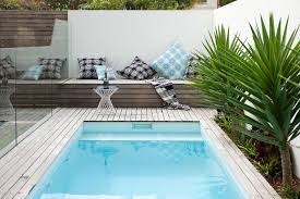 Classic distinction with geometric pool designs. Small Space Design Via Secret Gardens Small Backyard Pools Swimming Pools Backyard Pool Patio