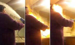 There are 320 suppliers who sells hair dryer powder on alibaba.com, mainly located in asia. Video Shows Woman S Hair Dryer Burst Into Flames After Husband Put Baby Powder In It Daily Mail Online