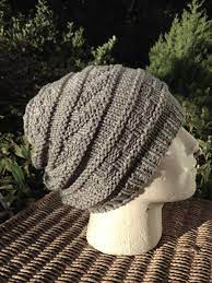 Men Cashmere Hat Silk Grey Hat Long Slouchy Beanie Hat Etsy Light Grey Hat Cashmere Hat Aran Hat