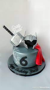 Avengers caketopper , custom cake topper, personalized cake topper. Thor Hammer And Helmet Design Cake Thor Birthday Thor Cake Themed Cakes