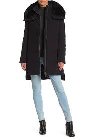 derek lam 10 crosby genuine fox fur trim allover stretch down coat nordstrom rack