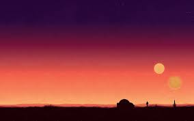 Star Wars Desert Luke Skywalker Orange Stars Sunset Tatooine Star Wars 1080p Wallpaper Hdw Star Wars Background Star Wars Painting Star Wars Wallpaper