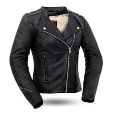 Womens Black Widow Leather Motorcycle Jacket