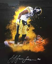 Tons of awesome american football wallpapers to download for free. Juju Smith Schuster Signed Custom Over Burfict Explosion 16x20 Photo Iphonebackgrounds Pittsburgh Steelers Wallpaper Pittsburgh Steelers Football Nfl Steelers