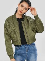 Lace Up Pockets Bomber Jacket Army Green M Pocket Bomber Jacket Army Green Bomber Jacket Coats For Women