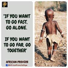 Alone a youth runs fast, with an elder slow, but together they go far. Facebook