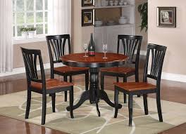 5pc Dinette Kitchen Dining Set Table With 4 Wood Seat Chairs In Black Dining Table Ide In 2020 Kitchen Dinette Sets Round Kitchen Table Set Kitchen Table Settings