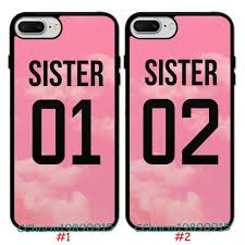 Sister 01 Sister 02 Design Pattern Rubber Case For Iphone 8 Xs Samsung Galaxy S9 Unbrandedgeneric Bff Phone Cases Iphone Apple Phone Case Friends Phone Case