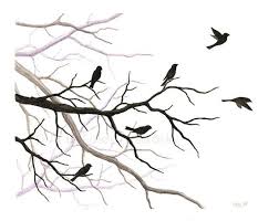 Bird On Tree Branch Painting Original Watercolor Painting Over There By Anna Bronwyn Foley Birds Silhouette Nature Art Bird Silhouette Art Silhouette Art Bird Silhouette