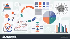 vector illustration different charts graphs tables stock