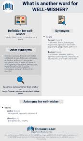 Synonyms For Well Wisher Thesaurus Net