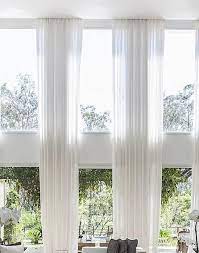 Extra Long Sheer Voile Curtains 2 Panels For High Ceiling 10 16 17 18 24 Ft Colors Custom Made 110 Inches Wide 2 Story Drape Free Swatch Long Curtains Living Room Curtains Living Room White Sheer Curtains