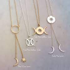 Triple Moon Goddess Necklace Collection Goddess Necklace Moon Goddess Triple Moon Goddess