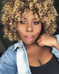 Blonde Curly Hair Faux Freckles Deep Dark Skin Light Hair Color Curly Hair Styles Blonde Curly Hair