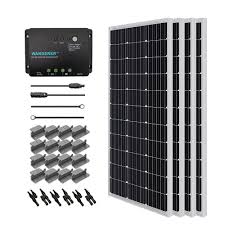 Renogy 400 Watt 12 Volt Monocrystalline Solar Starter Kit For Off Grid Solar System Starter400d Wd The Home Depot Solar Kit Solar Panel Kits Off Grid Solar