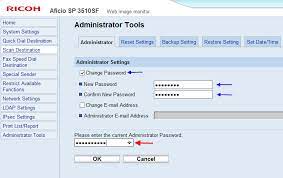 Specify the default settings for conditions of a search word when you search the name or destination in the address book or ldap server. Reset Ricoh Admin Password To Default