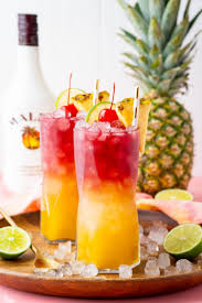 Add pineapple juice to fill. Malibu Bay Breeze Cocktail Recipe Sugar And Soul