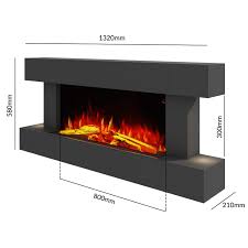A wall mount electric fireplace doesn't require a chimney or venting. Amberglo Grey Wall Mounted Electric Fireplace Suite With Log Pebble Fuel Bed Agl010g Appliances Direct
