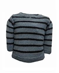 Buy Wegmans Kids Winter Wear Dress Grey Black Striped Handmade Woolen Full Sleeve Sweater For Baby Boys At Amazon In