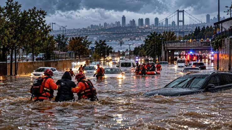 İSTANBUL'DA SEL AFETİ!: DERELER TAŞTI, ARA&Ccedil;LAR S&Uuml;R&Uuml;KLENDİ, SOKAKLAR G&Ouml;LE D&Ouml;ND&Uuml;..                         </div>
                    </div>
                                                            <div class=