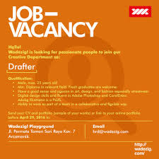 83 fresh graduate job vacancies on jobsora. Job Vacancy Drafter Wadezig