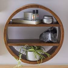 Round Mango Wood Wall Shelf By Drew Barrymore Flower Home Walmart Com Wood Wall Shelf Wall Shelves Decor