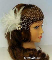 Boho Gatsby 1920 39 S Stylewedding Flower Crystal Pearl Hair Clip Bridal Blusher Birdcage Veil French Ne Pearl Bridal Hair Clip Bridal Hair Clip Blusher Veil