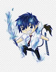 Tons of awesome blue exorcist wallpapers to download for free. Anime Blue Exorcist Manga Chibi Drawing Blue Sky Background Blue Cg Artwork Black Hair Png Pngwing
