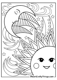 Moon and stars coloring page. Sun And Moon Coloring Pages Updated 2021