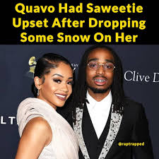 Quavo threw snow on #Saweetie and she was PISSED 😭 (swipe) . Follow @raptrapped for more (Tired of rap Caviar follow my Spotify playlist link in bio updated now)