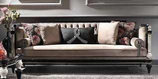 Living rooms / gray, photo galleries. Casa Padrino Luxury Baroque Velvet Sofa Beige Black Silver Antique Gold 250 X 95 X H 80 Cm Magnificent Living Room Sofa In Baroque Style