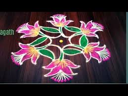 Easy Lotus Flowers Rangoli Design With 7 Dots Made Easy To Draw For Everyone Youtube Rangoli Designs Flower Rangoli Designs Rangoli Designs Images