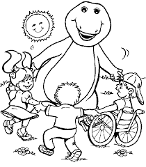 Eles vão amar esses livros para colorir do páginas para colorir dia dos pais. Figuras De Barney Brincando De Roda Com Amigos Para Colorir
