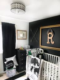 Black And White Baby Nursery Gold Accents Nursery Baby Room Baby Boy Rooms Baby Nursery Inspiration