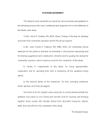 Acknowledgements example for an academic or scientific research paper this example of acknowledgements for a research paper is designed to demonstrate how intellectual, financial and other research contributions should be formally acknowledged in academic and scientific writing. Family Case Study Acknowledgement
