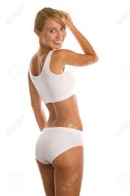 It is common for teenage girls who have just started their period to notice white crusty stuff on their underwear when they use the bathroom. Young Woman In White Underwear Standing Stock Photo Picture And Royalty Free Image Image 29032251