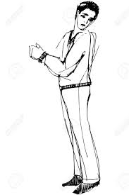 Black And White Vector Sketch Of A Man Looking Back Over His Royalty Free Cliparts Vectors And Stock Illustration Image 38755565 Woman looking back over shoulder. black and white vector sketch of a man looking back over his