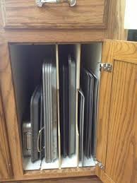 Kitchen cupboard storage for baking trays. Bakeware Organizer Storage Ideas