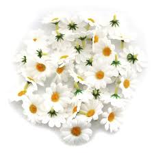 Tegg Fabric Daisy Flower Head 100pcs 1 5inch White Artificial Gerbera Fake Flowers Heads For Wedding Party And Diy Craft Buy Online In Cambodia At Cambodia Desertcart Com Productid 178627144