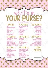What S In Your Purse Baby Shower Game Instant Download Etsy Polka Dot Baby Shower Baby Shower Princess Baby Shower Fun